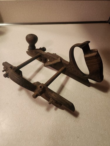 Antique iron woodworking plow - antique,