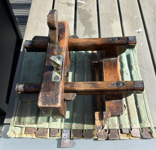 Antique wooden plough - wooden, plane