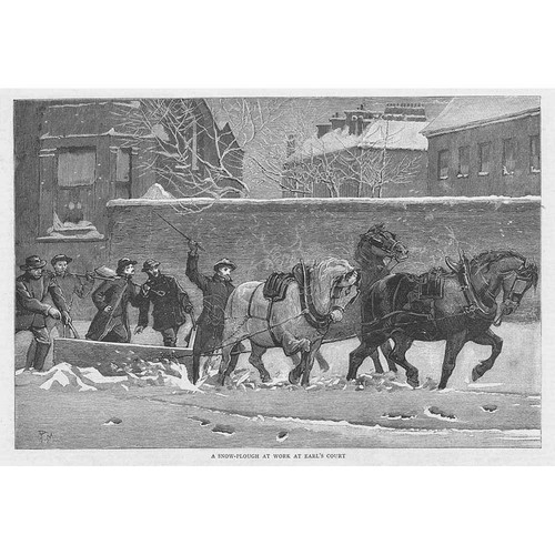 London horse pulled snow - a,