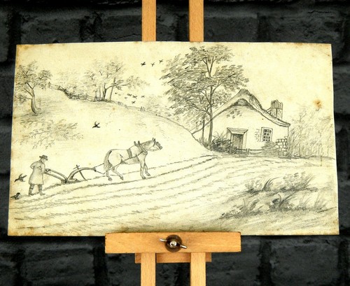 Antique 1840s graphite sketch - antique,