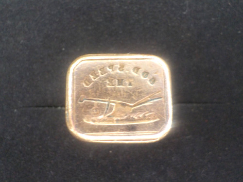 Antique brass wax stamp fob - brass,